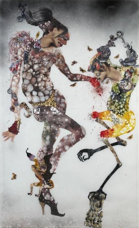 Wangechi Mutu, The Partician New, 2004, technique mixte sur mylar © Courtesy Galerie Zidoun